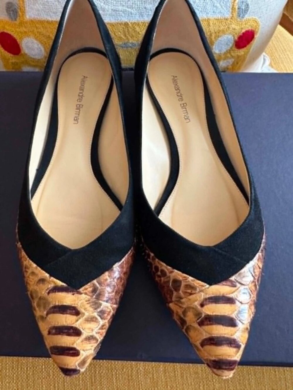 ALEXANDRE BIRMAN Python Suede Leather Ballerina Designer Flats Size37